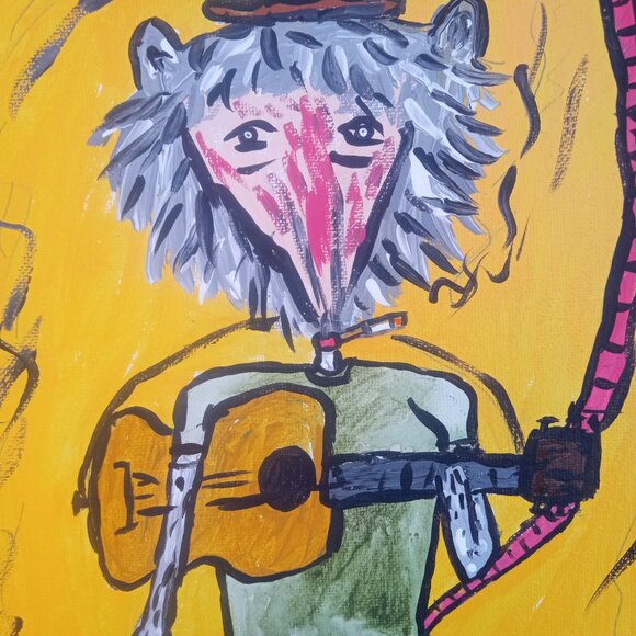 Possum Playing Guitar painting - Picture 10 of 12